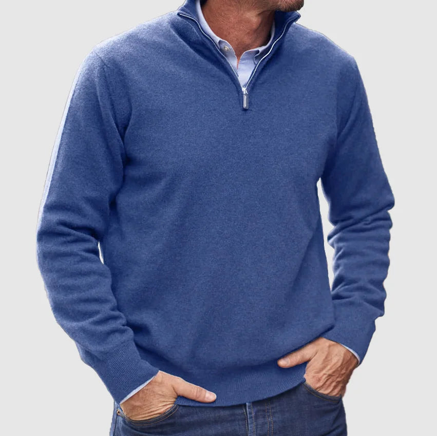 Men's Quarter Zip Sweater Refined Knit Layer for Smart
