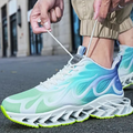 Men's Blade Sole Sneakers Breathable Mesh Lace Up Cushioned