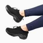Women's Knit Toggle Walking Shoes with Cushioned Sole