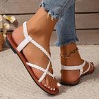 Women's Braided Flat Sandals – Secure Strappy Shoes