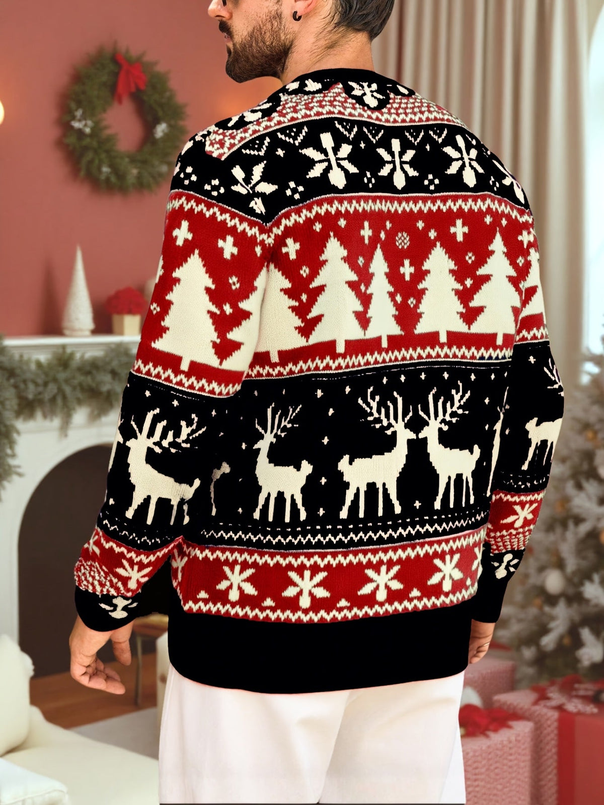 Women's Relaxed Holiday Knit Sweater for Family Gatherings