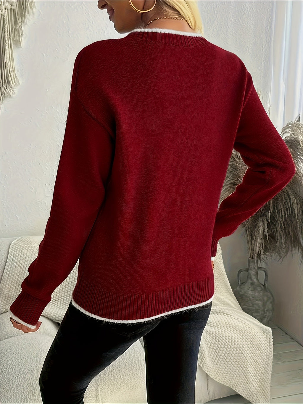 Women's Holly Season Snowflake Knit Pullover