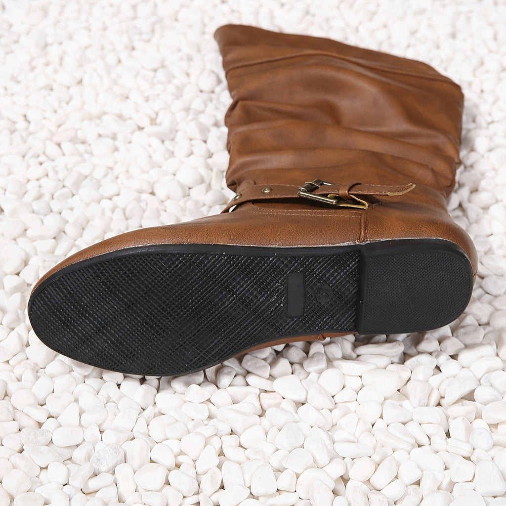 Women's Flat Equestrian Tall Boots with Soft Slouch