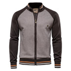 Men's 100% Cotton Zip Up Cardigan Soft Stand Knit