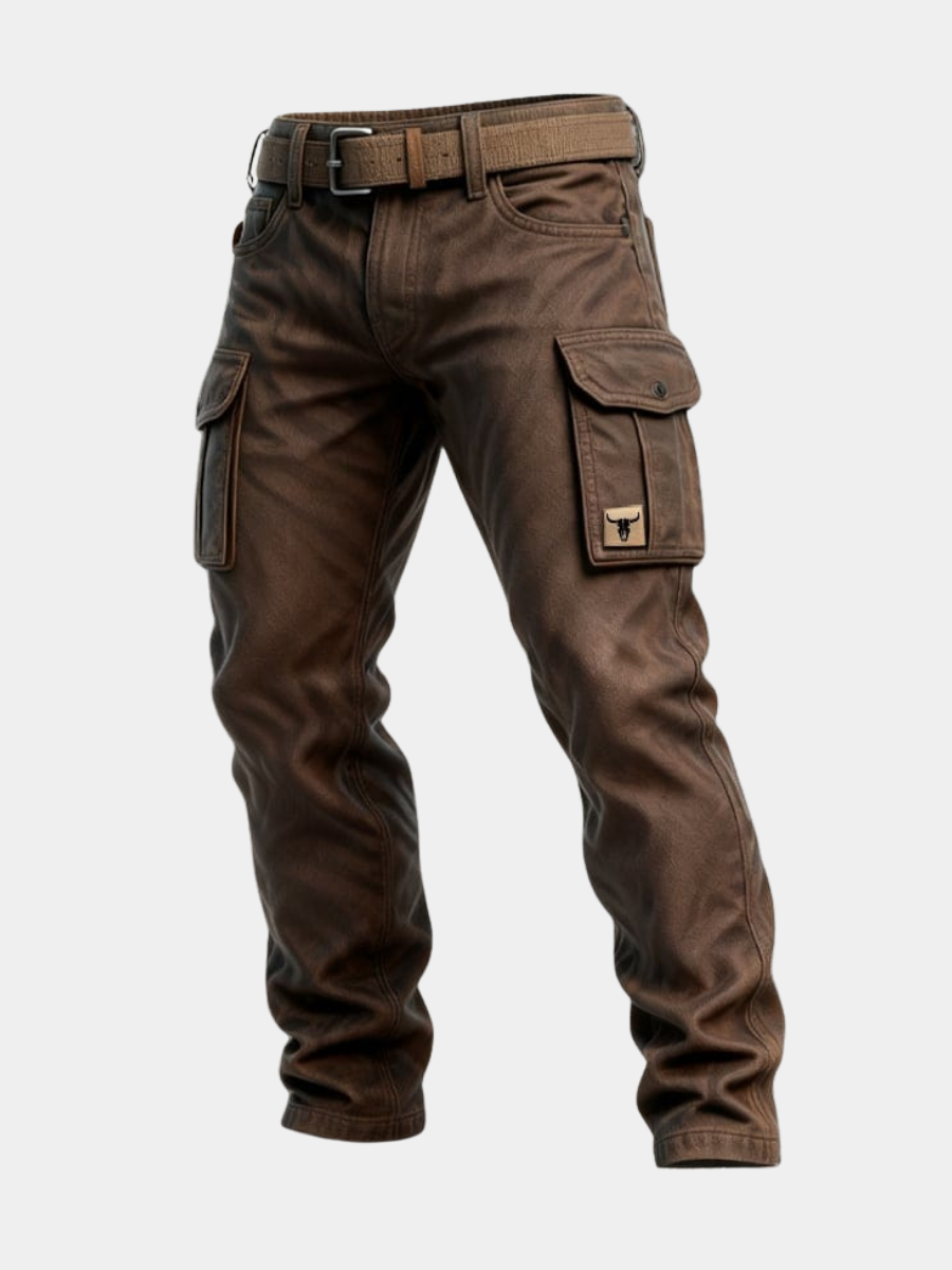 Men's Slim Fit Cargo Trousers Utility Pocket Streetwear Style