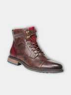 Men's Lace Up Side Zip Cap Toe Ankle Boots