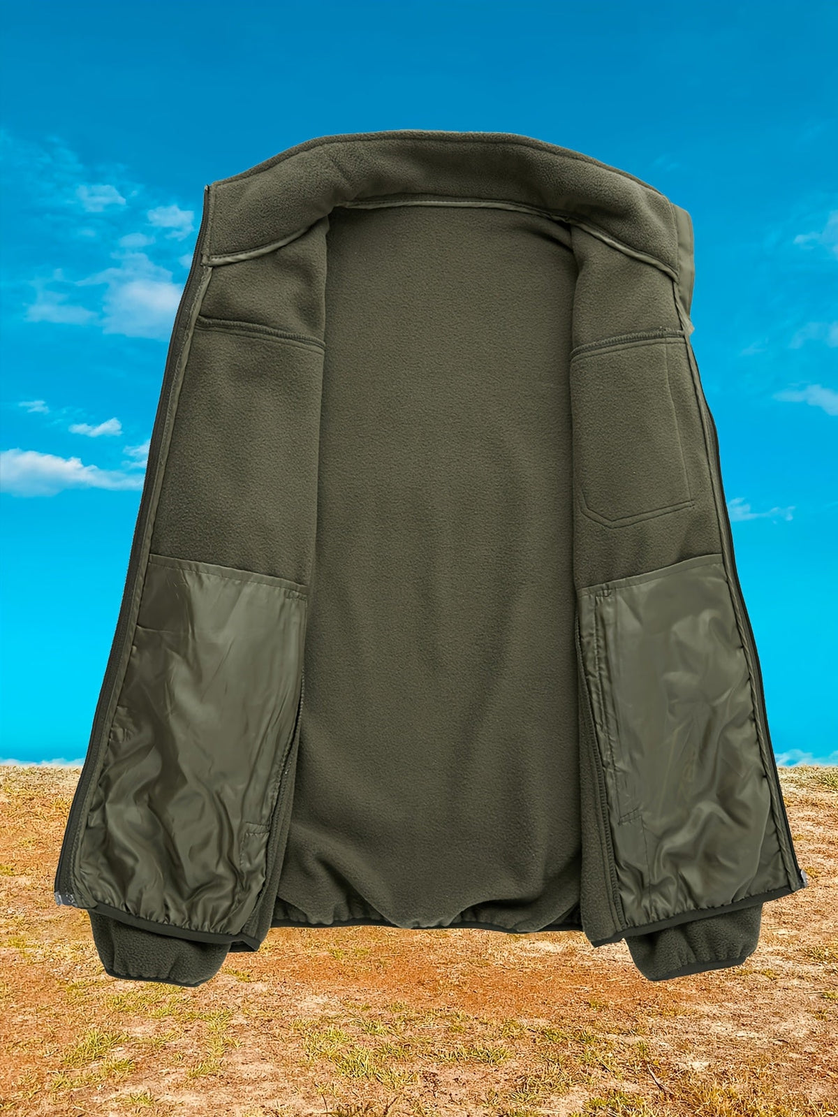 Women's Zip-Pocket Outdoor Jacket with Stand-Up Collar