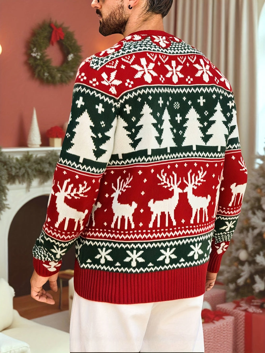 Women's Relaxed Holiday Knit Sweater for Family Gatherings