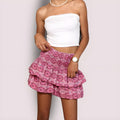 Women's Printed Ruffle Mini Skirt – Tiered Spring