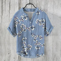 Men's Linen Cotton Shirt Breathable Lightweight Artistic Print Stylish