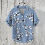 Men's Linen Cotton Shirt Breathable Lightweight Artistic Print Stylish