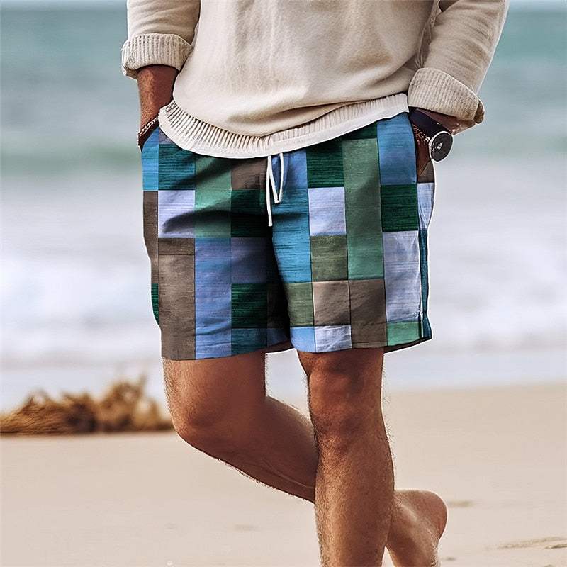 Men's Printed Summer Shorts Relaxed Tie Waist Fit