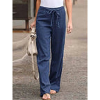Women's Drawstring Wide Leg Palazzo Trousers