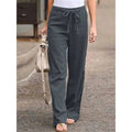 Women's Drawstring Wide Leg Palazzo Trousers