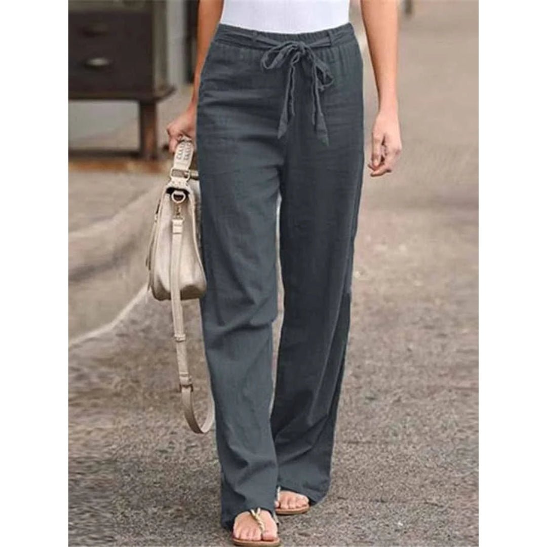 Women's Drawstring Wide Leg Palazzo Trousers