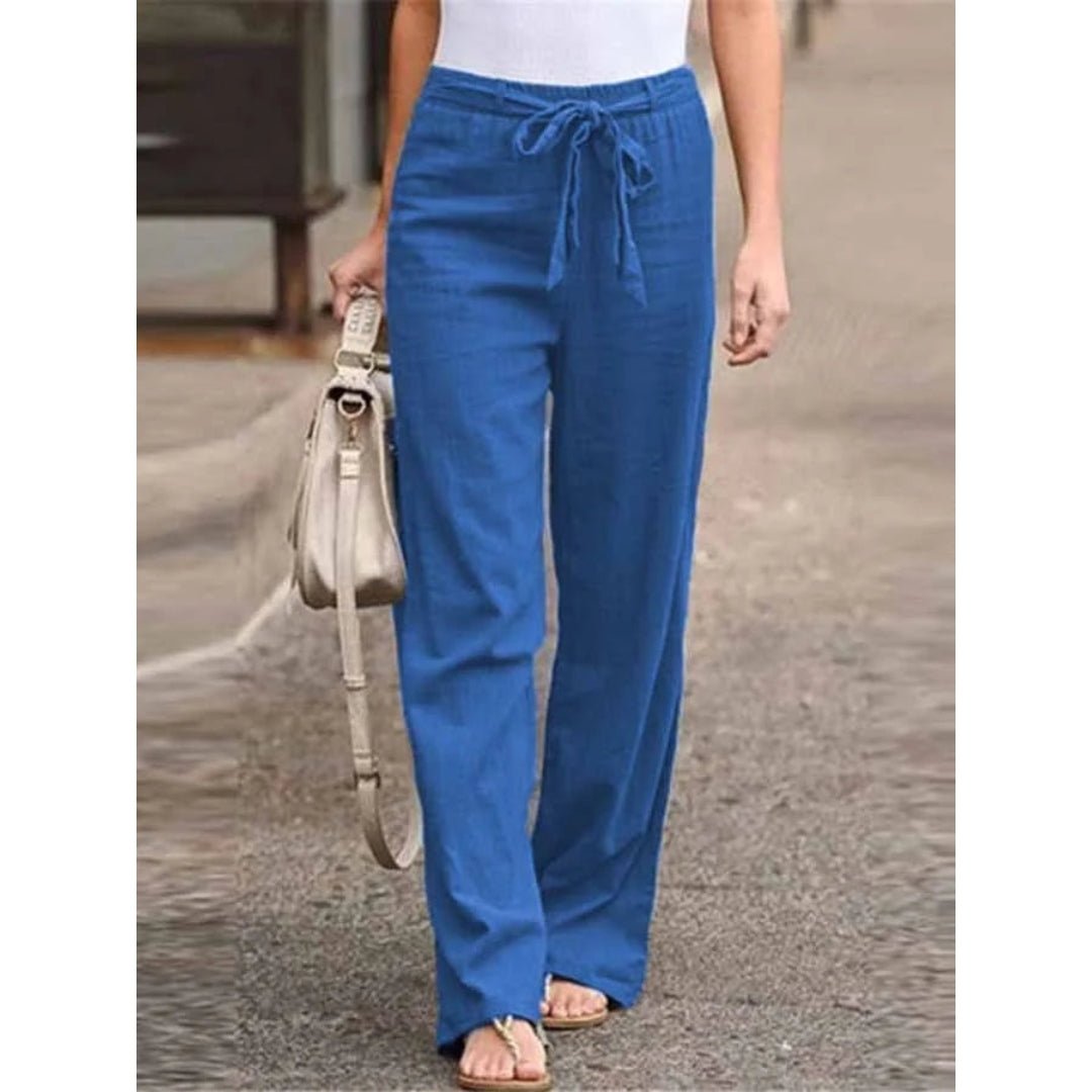 Women's Drawstring Wide Leg Palazzo Trousers