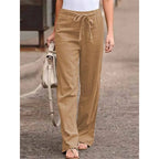 Women's Drawstring Wide Leg Palazzo Trousers