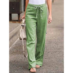 Women's Drawstring Wide Leg Palazzo Trousers