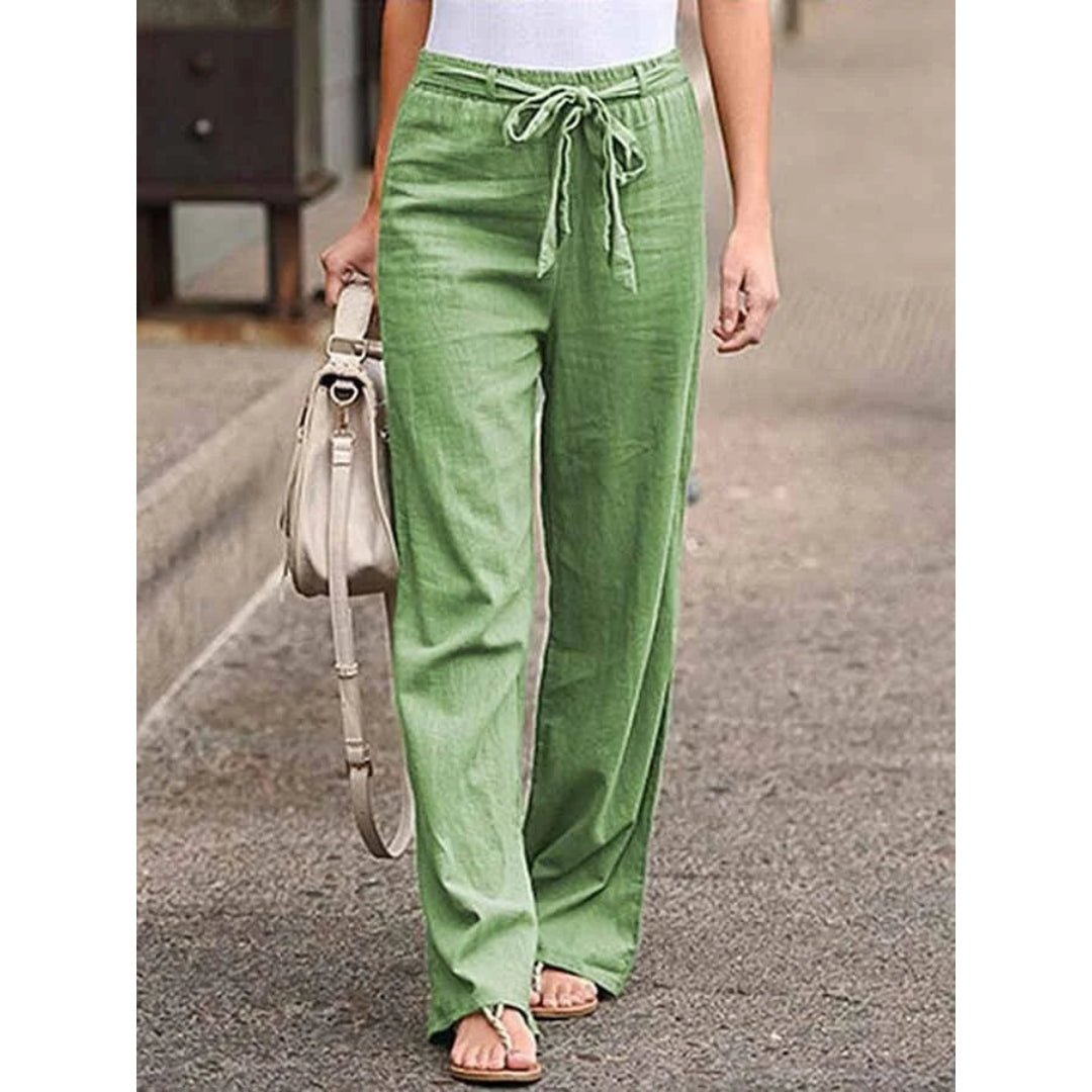 Women's Drawstring Wide Leg Palazzo Trousers