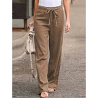 Women's Drawstring Wide Leg Palazzo Trousers