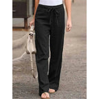 Women's Drawstring Wide Leg Palazzo Trousers