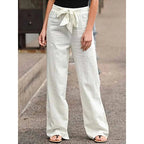 Women's Drawstring Wide Leg Palazzo Trousers