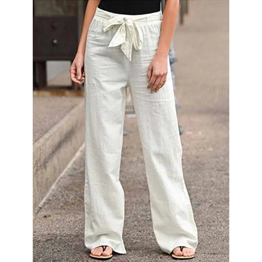Women's Drawstring Wide Leg Palazzo Trousers