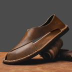 Men's Closed Toe Leather Sandals Casual Summer Comfort Shoes