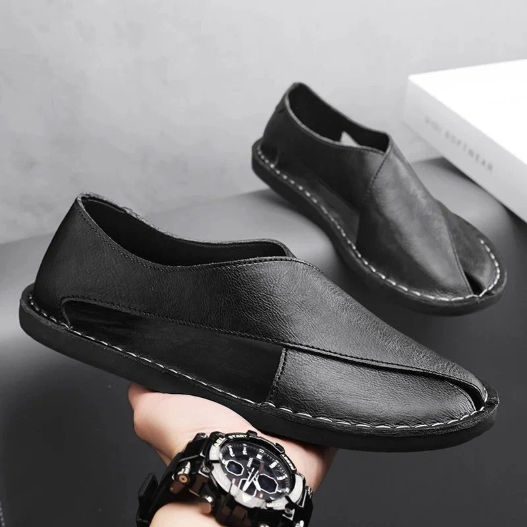 Men's Closed Toe Leather Sandals Casual Summer Comfort Shoes