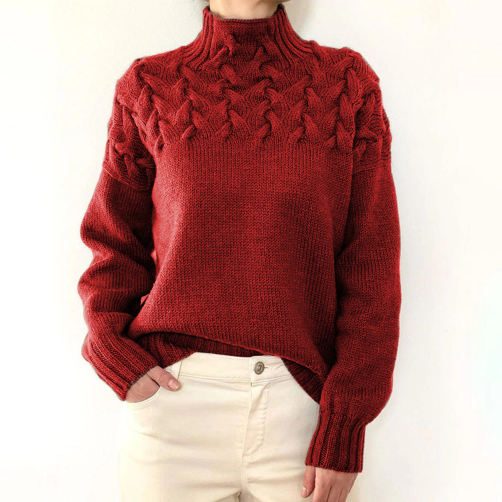 Women's Cable Knit Turtleneck Sweater