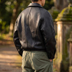 Men's Leather Zip Jacket Structured Collared Layer for Spring