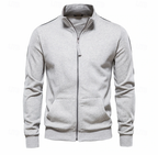 Men's Full Zip Stand Collar Sweatshirt Jacket With Pockets