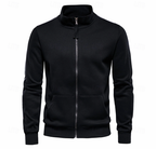 Men's Full Zip Stand Collar Sweatshirt Jacket With Pockets
