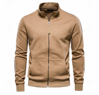 Men's Full Zip Stand Collar Sweatshirt Jacket With Pockets