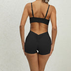 Women's Sleeveless Sport Jumpsuit Side Cutout Short Fit