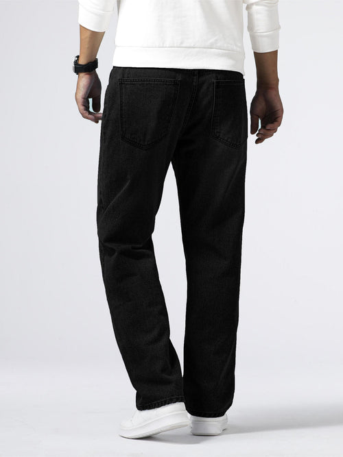 Men's Denim Jeans Straight Leg Washed Blue Everyday Fit