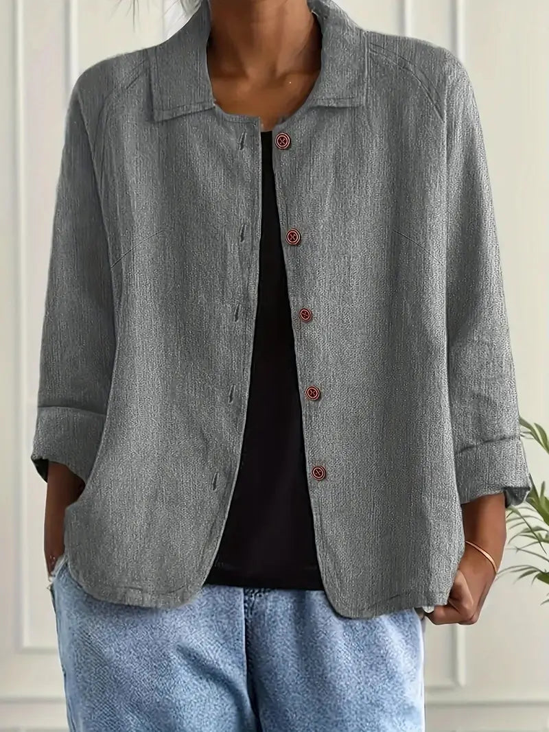 Women's Lightweight Button Front Jacket – Relaxed Summer