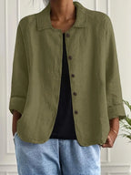 Women's Lightweight Button Front Jacket – Relaxed Summer