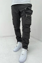 Men's Cargo Pocket Trousers Durable Utility Pants Comfortable Outdoor