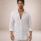 Men's Regular Fit Linen Button Down Casual Shirt