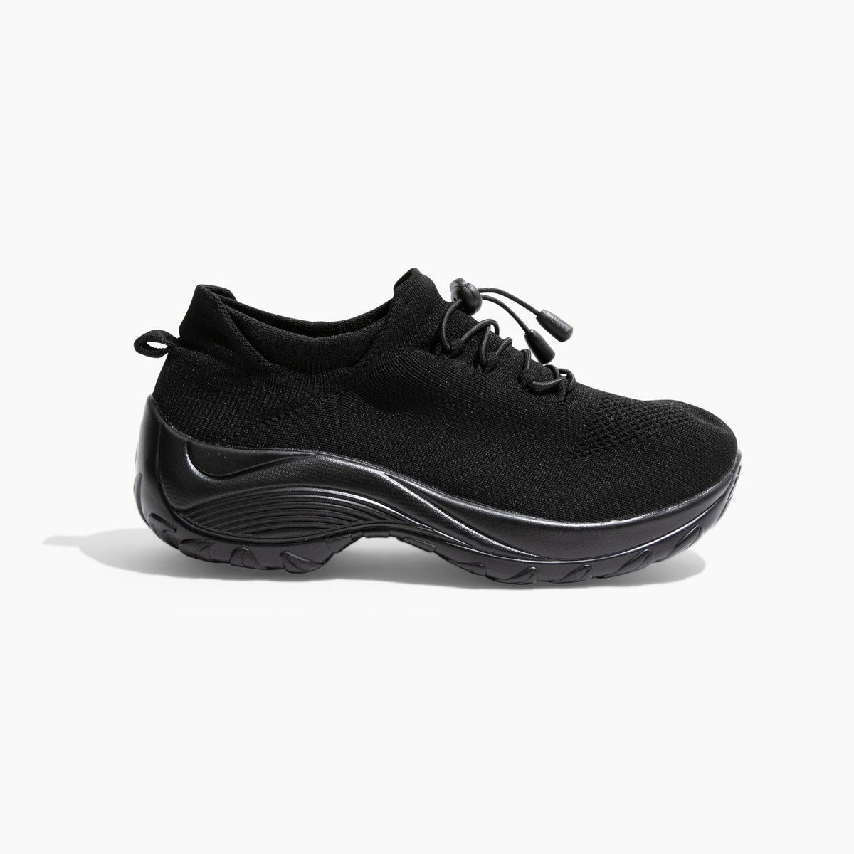 Women's Knit Toggle Walking Shoes with Cushioned Sole