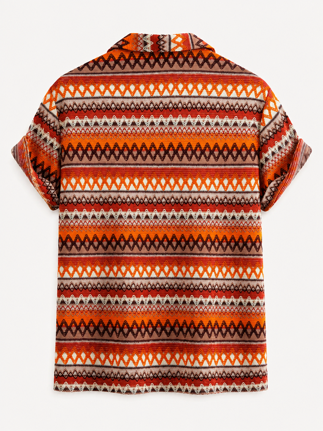 Men's Printed Cuban Shirt and Linen Blend Trousers Summer