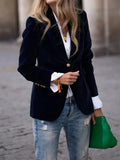 Women's Plush Velvet Evening Blazer with Subtle Sheen
