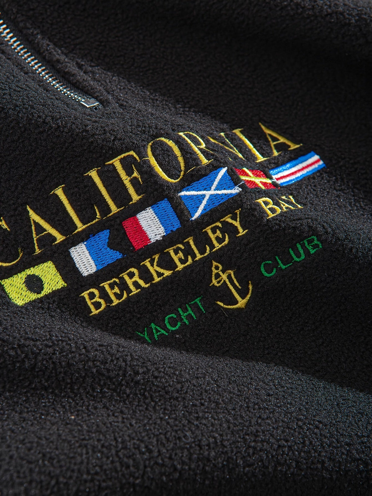 Women's Nautical Embroidery Brushed Quarter-Zip Pullover