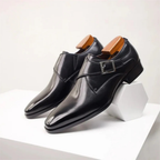 Men's Single Monk Strap Dress Shoes Buckled Formal Footwear