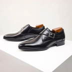 Men's Single Monk Strap Dress Shoes Buckled Formal Footwear