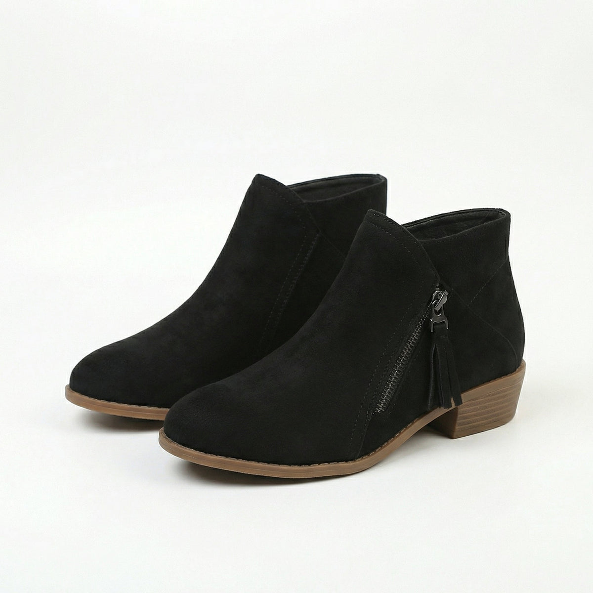 Women's Ankle Boot with Tassel Zip Detail