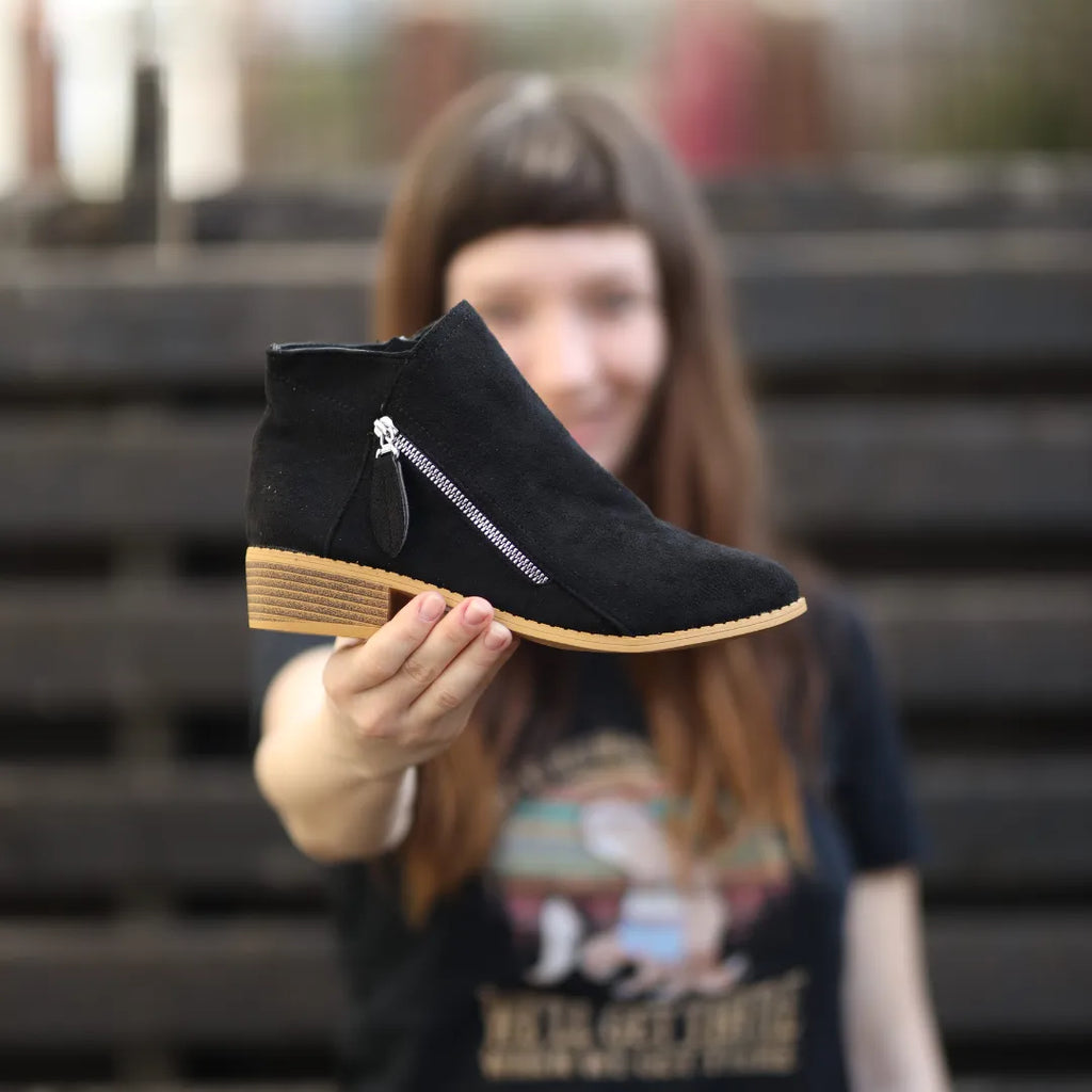 Women's Ankle Boot with Tassel Zip Detail