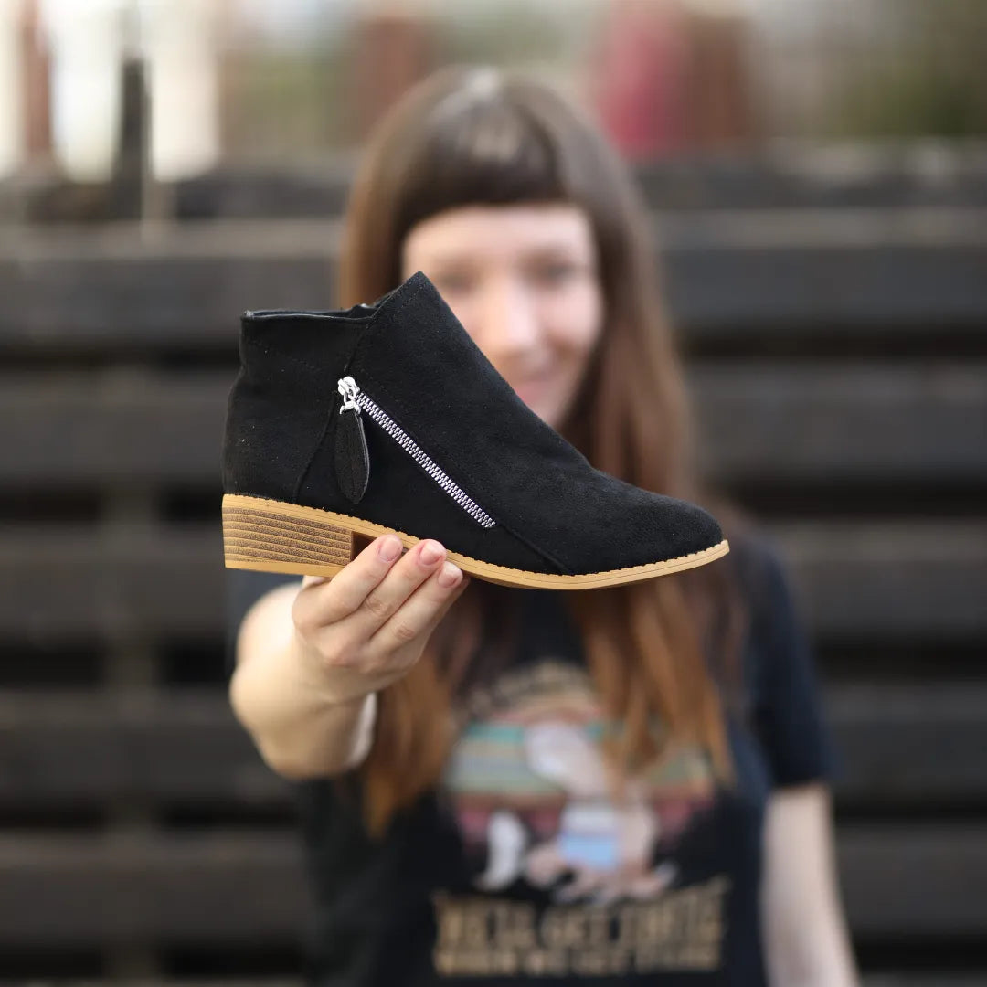 Women's Ankle Boot with Tassel Zip Detail