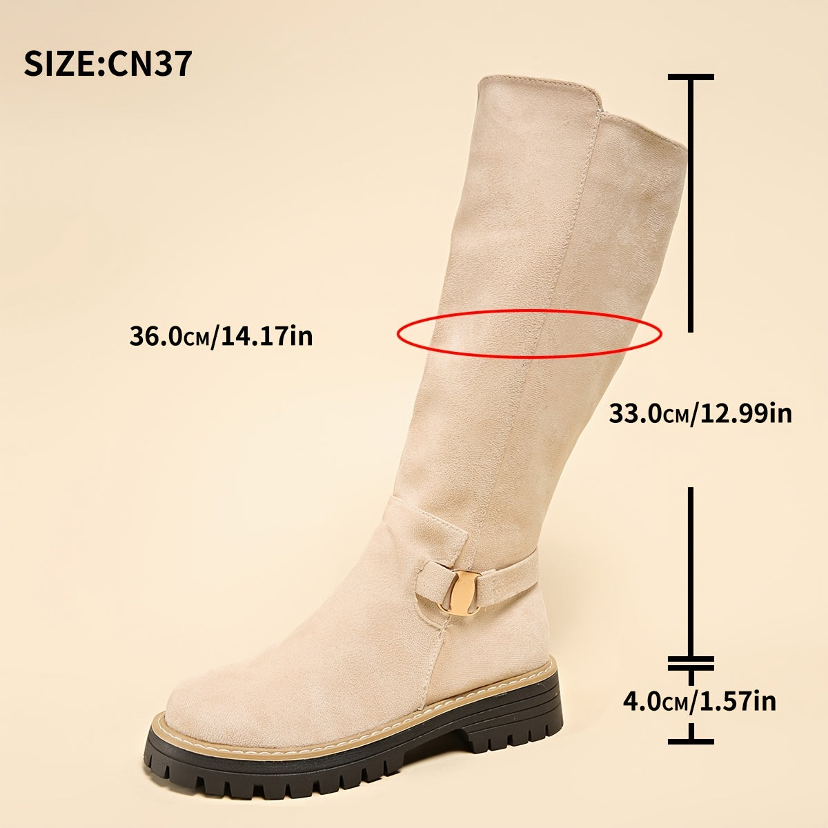 Women's Knee High Boots with Block Heel